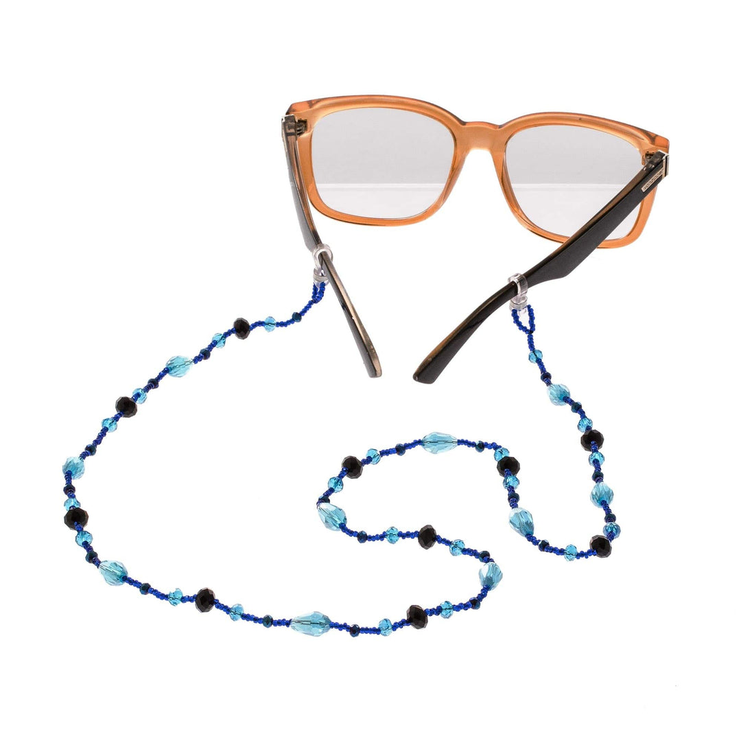 Hand Beaded Eyeglass Lanyard - Sololá Fiesta in Blue