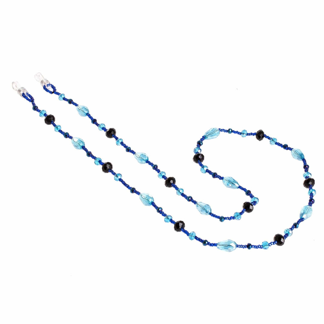 Hand Beaded Eyeglass Lanyard - Sololá Fiesta in Blue
