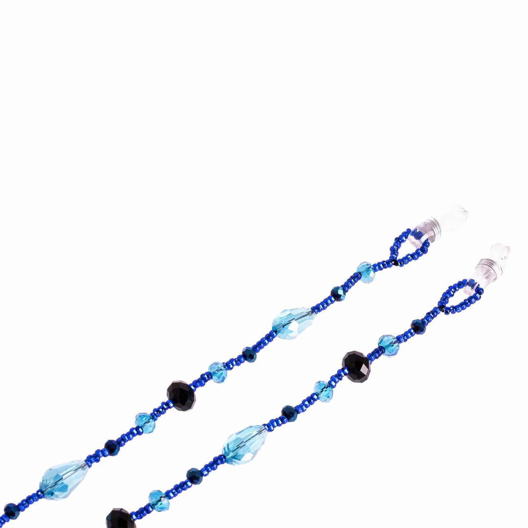 Hand Beaded Eyeglass Lanyard - Sololá Fiesta in Blue