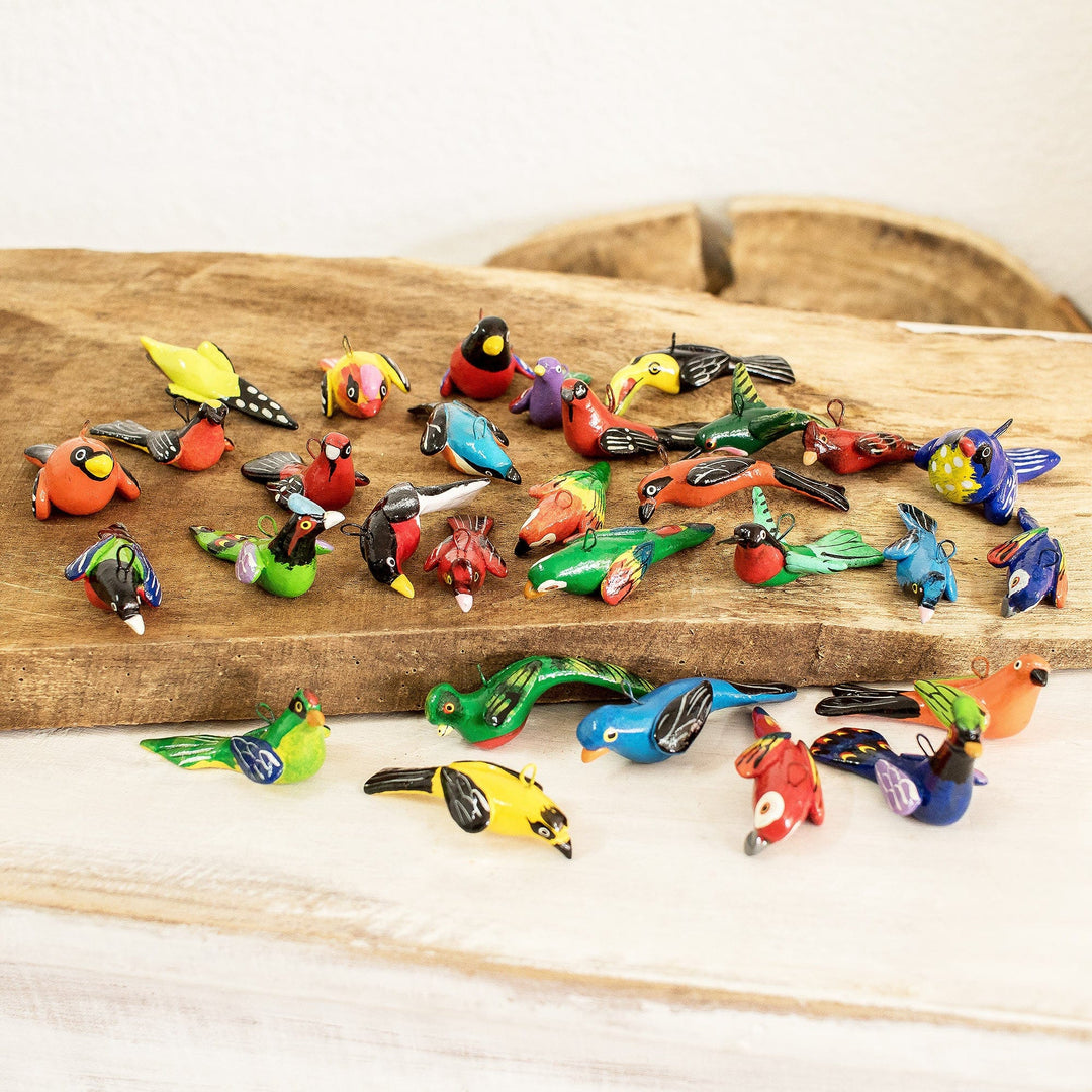 Mini Bird Ornaments (Set of 30) - Avian Kingdom