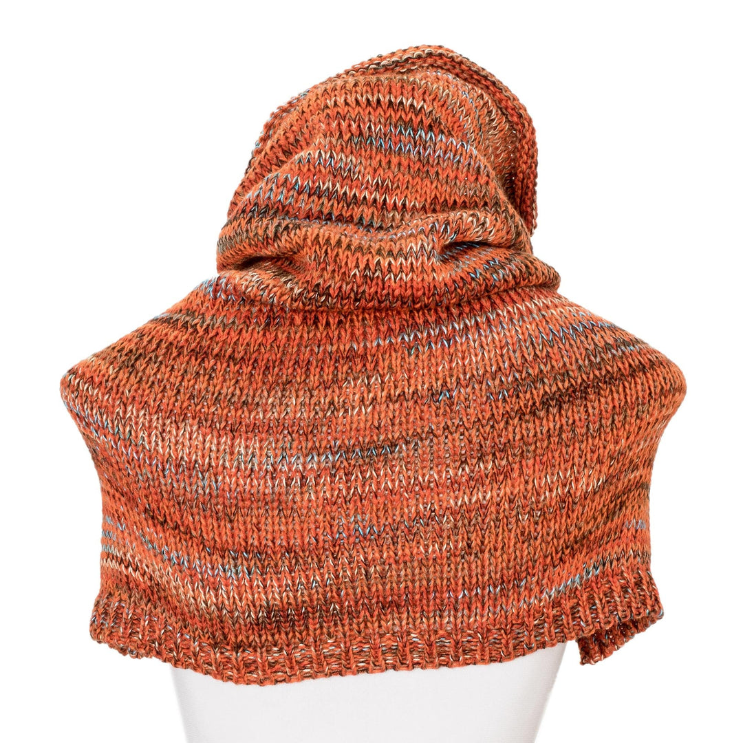 Orange Knit Hood and Cape Combination from Costa Rica - Orange Modern Cowl