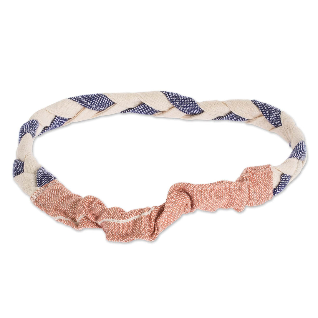 100% Cotton Braided Blue & White Head Band - Solola Sky