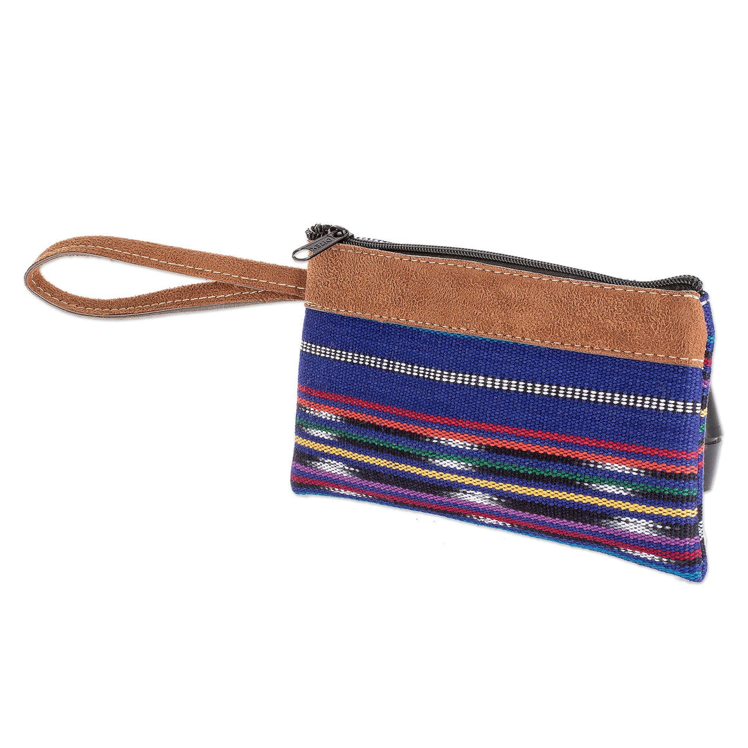 Loom Woven Blue Cotton Clutch Purse - Calderas Lake