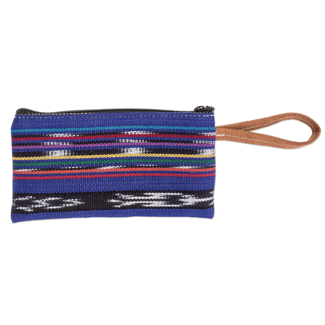 Loom Woven Blue Cotton Clutch Purse - Calderas Lake