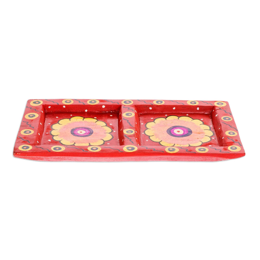 Wood Decorative Plate with Two Yellow Flowers - Yellow Flower Windows