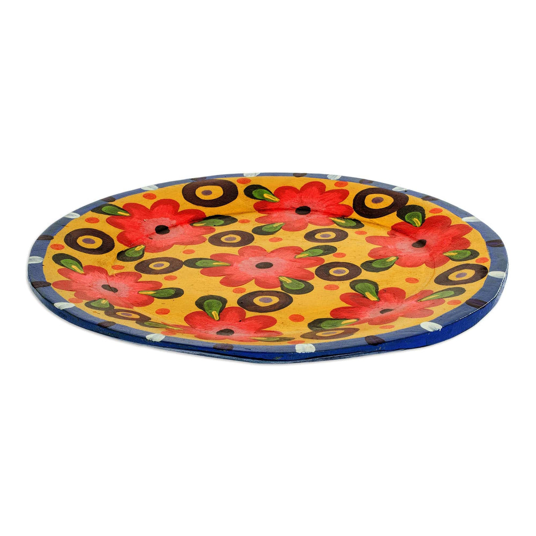 Decorative Plate with Multiple Orange Flowers - Summer Guatemala Garden