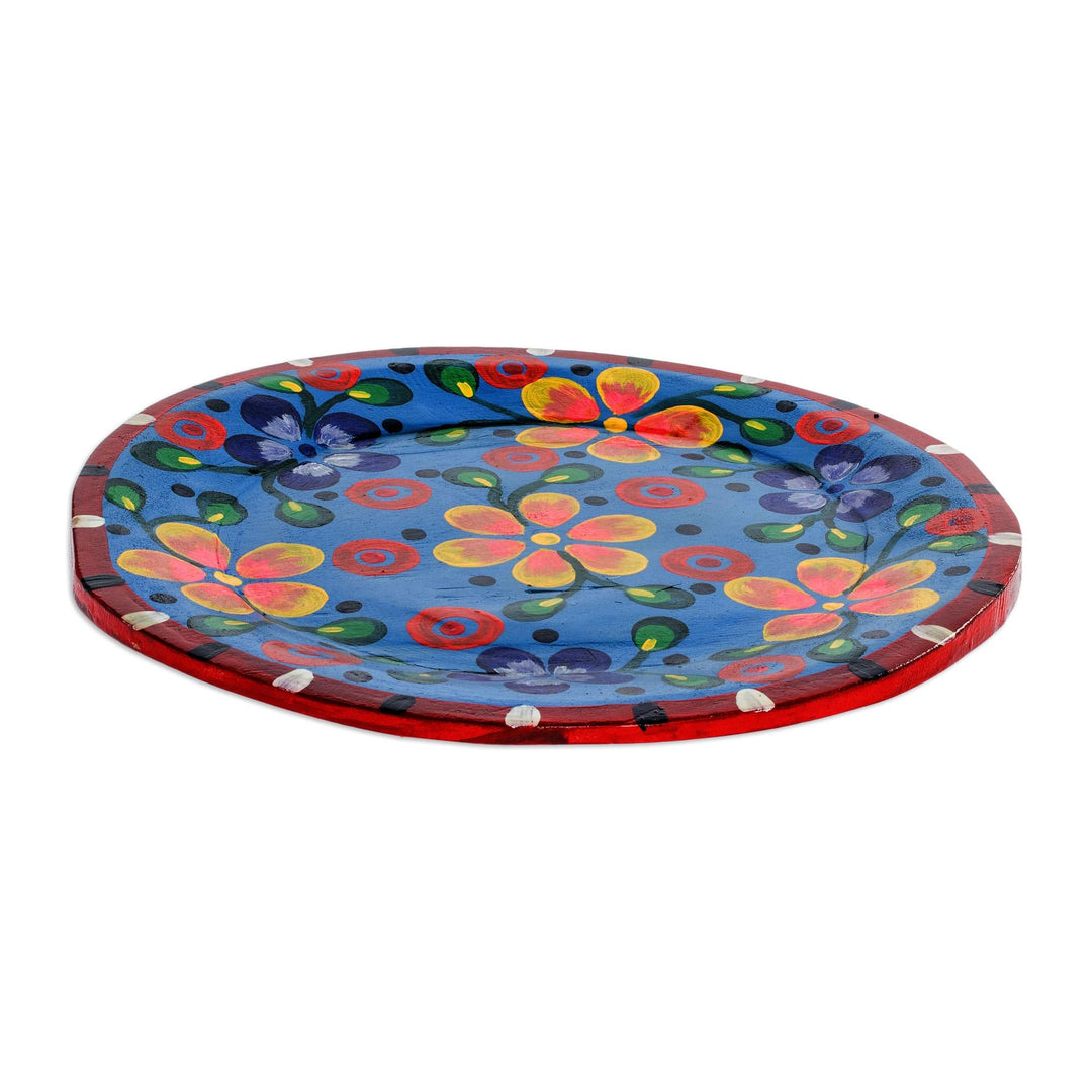 Decorative Plate with Multiple Yellow Flowers - Guatemala Garden