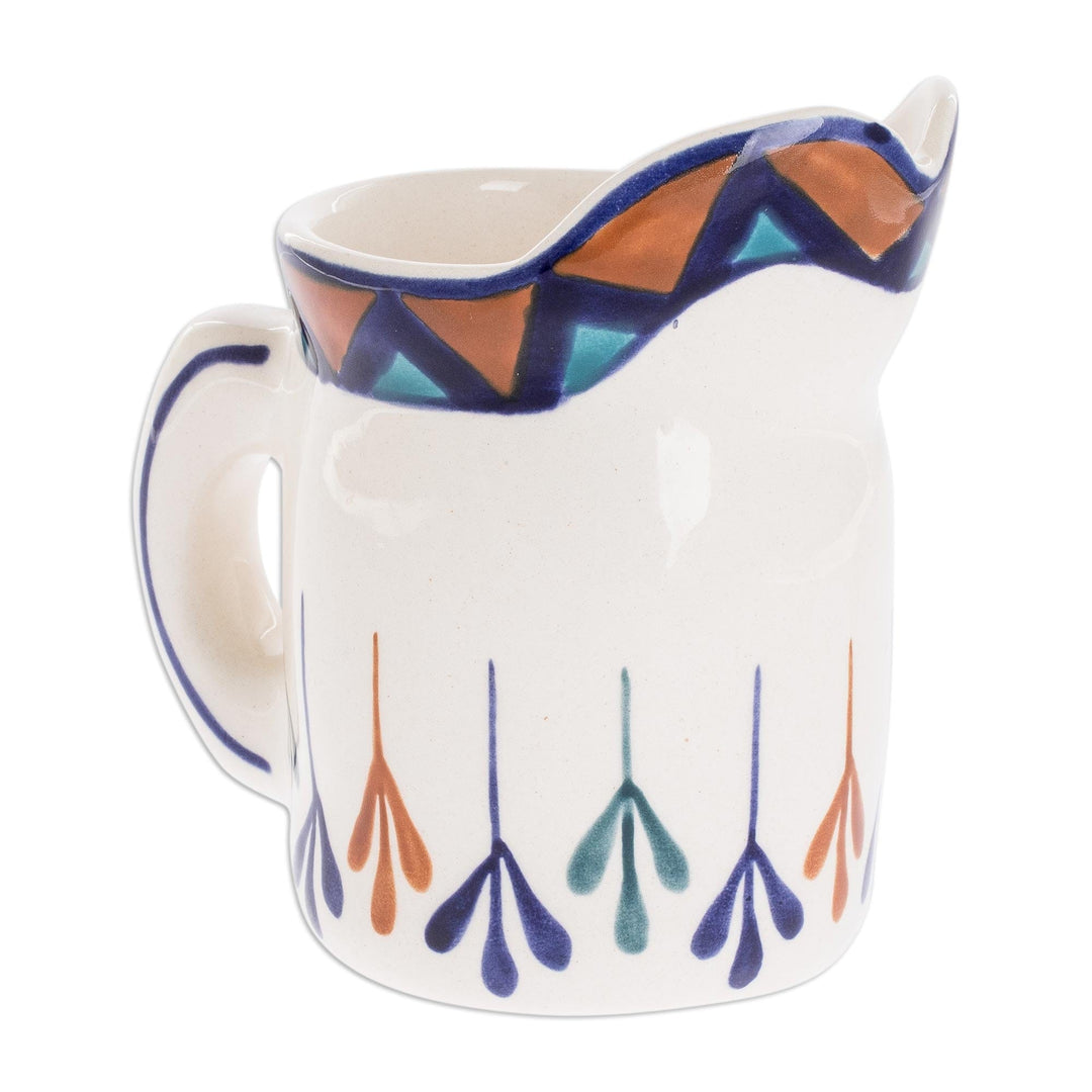 Ceramic Hand Painted Creamer with Geometric Design - Antigua Breeze