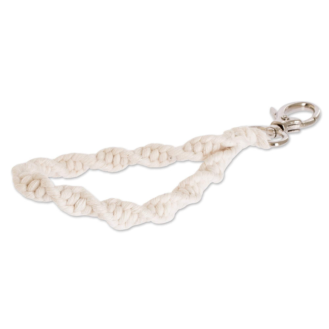 100% Cotton Fiber Macrame Loop Key Holder - Twisted Square Knot