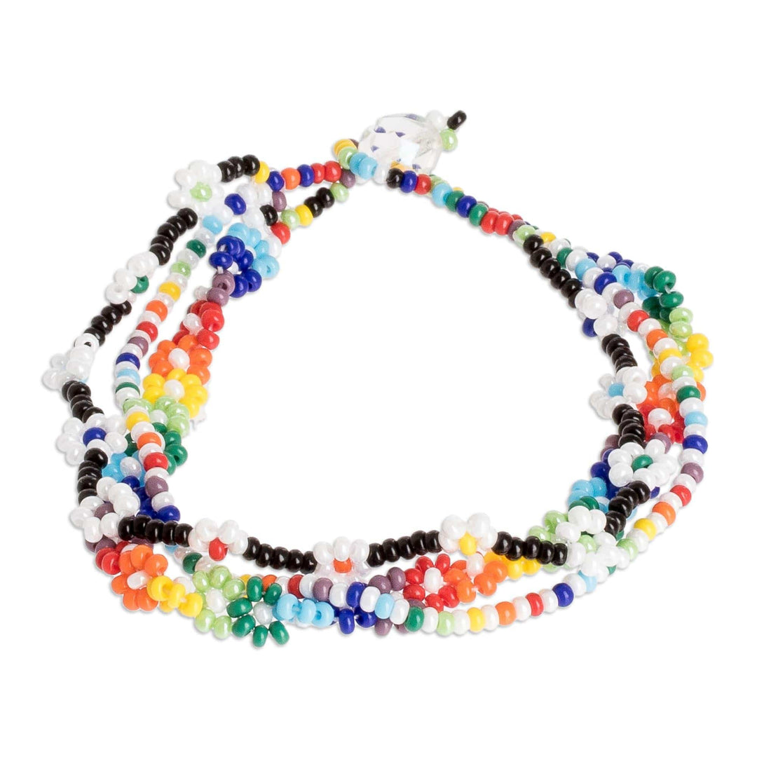 Multicolor Multiple Strand Bracelet - Glass Garden