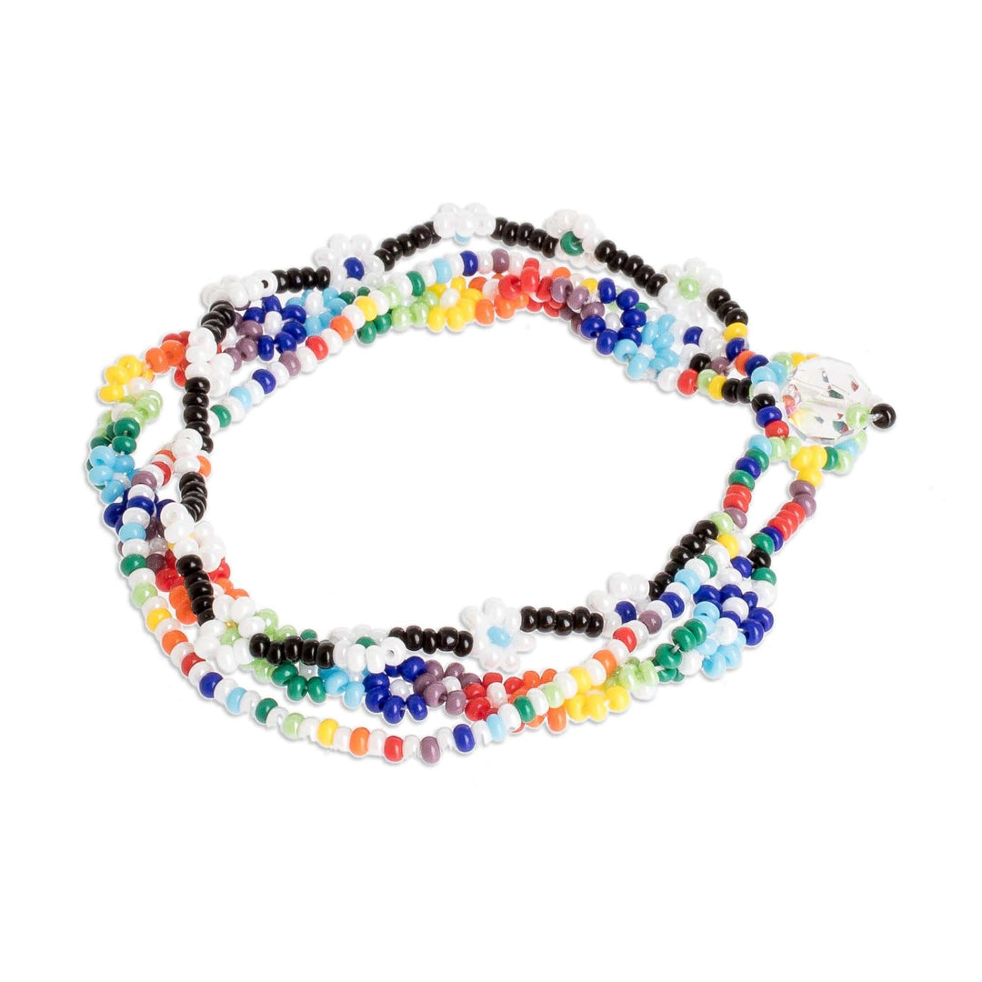 Multicolor Multiple Strand Bracelet - Glass Garden