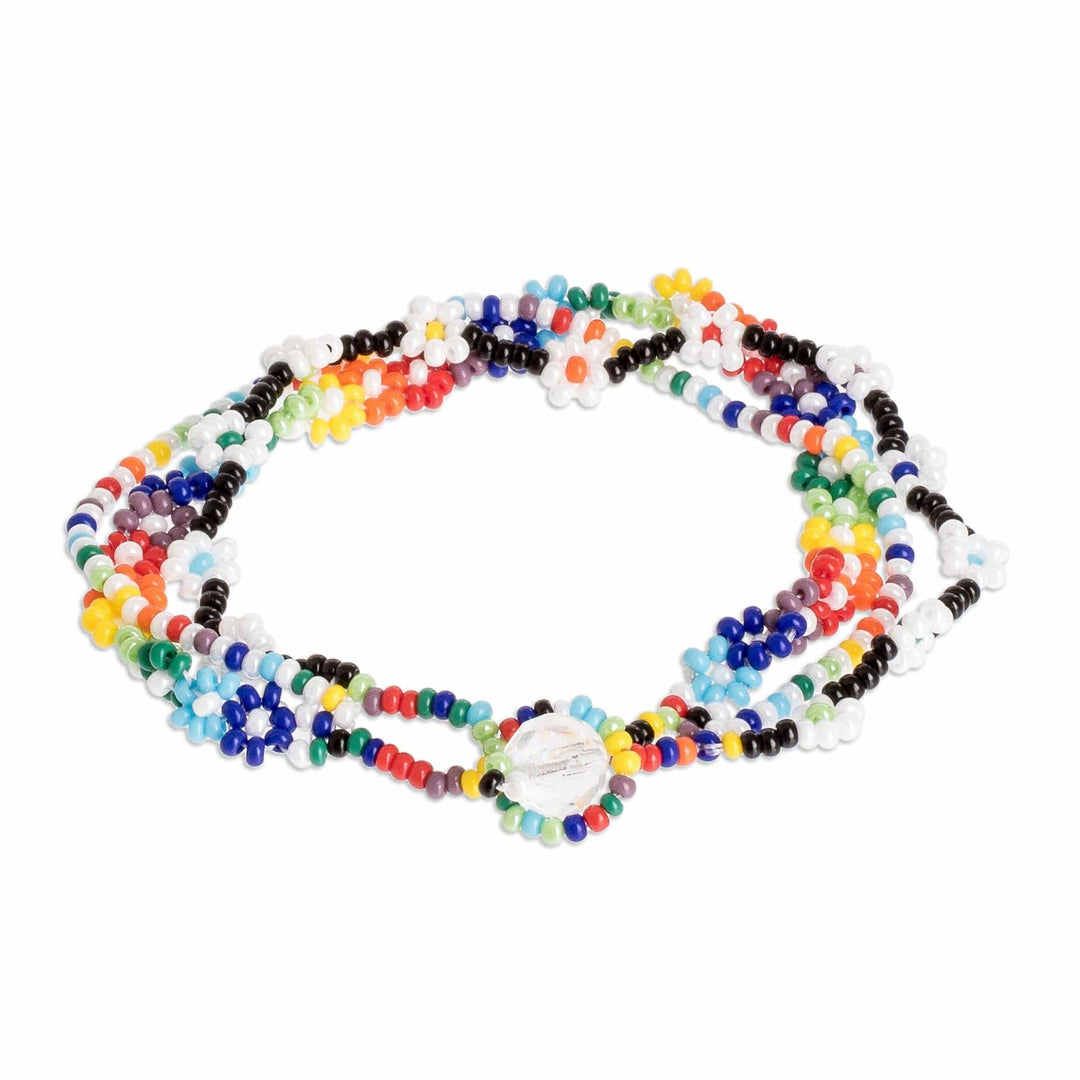 Multicolor Multiple Strand Bracelet - Glass Garden