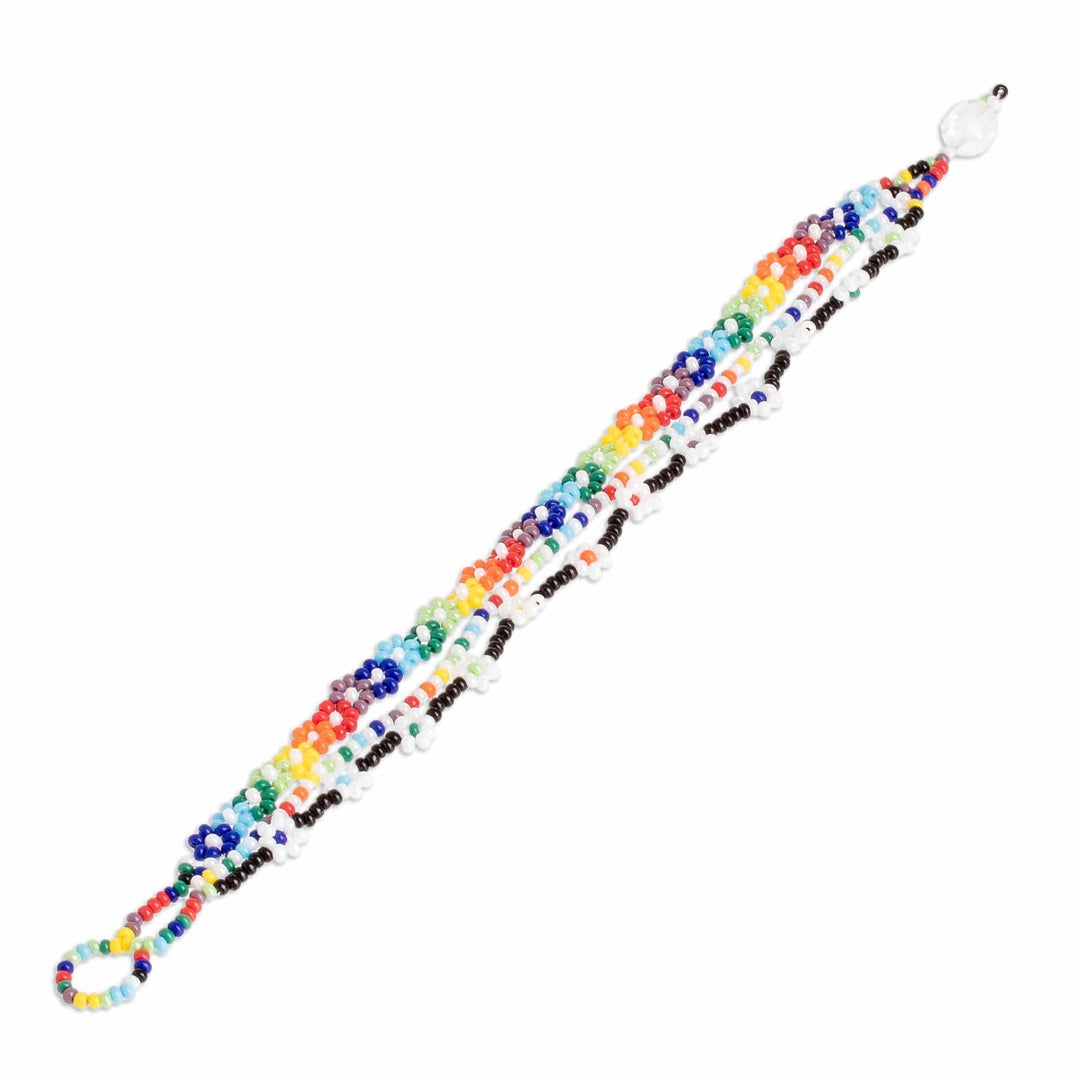 Multicolor Multiple Strand Bracelet - Glass Garden