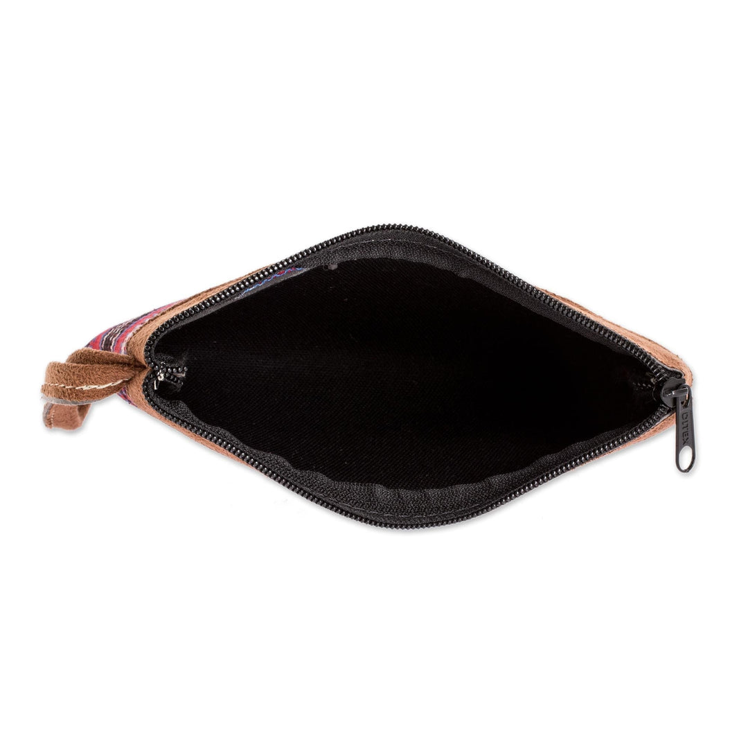 Handwoven Cotton Wristlet Bag with Zippered Closure - Jocotenango Stash
