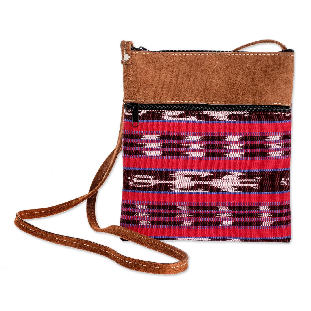 Handwoven Red and Black Sling Purse - Jocotenango Tote