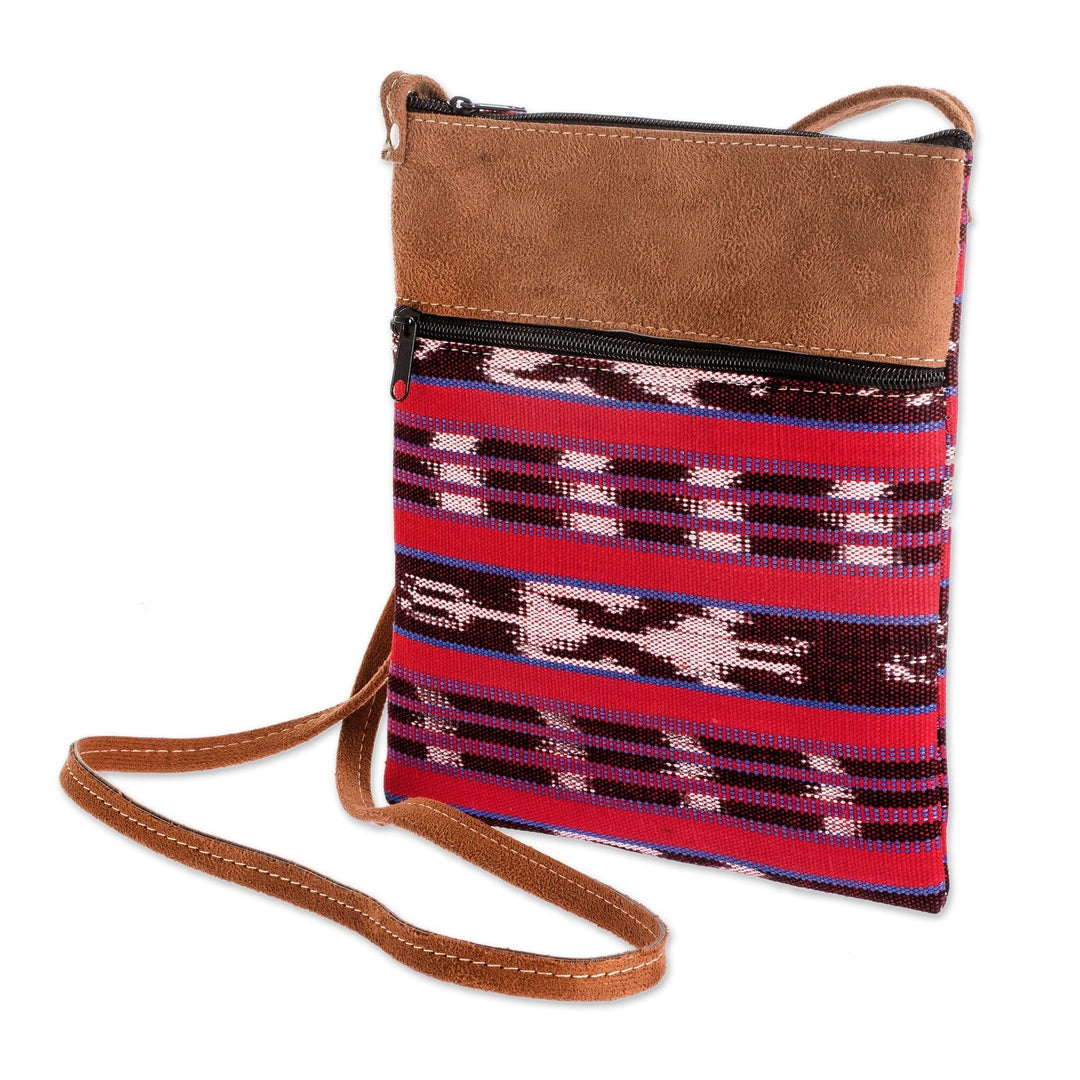 Handwoven Red and Black Sling Purse - Jocotenango Tote