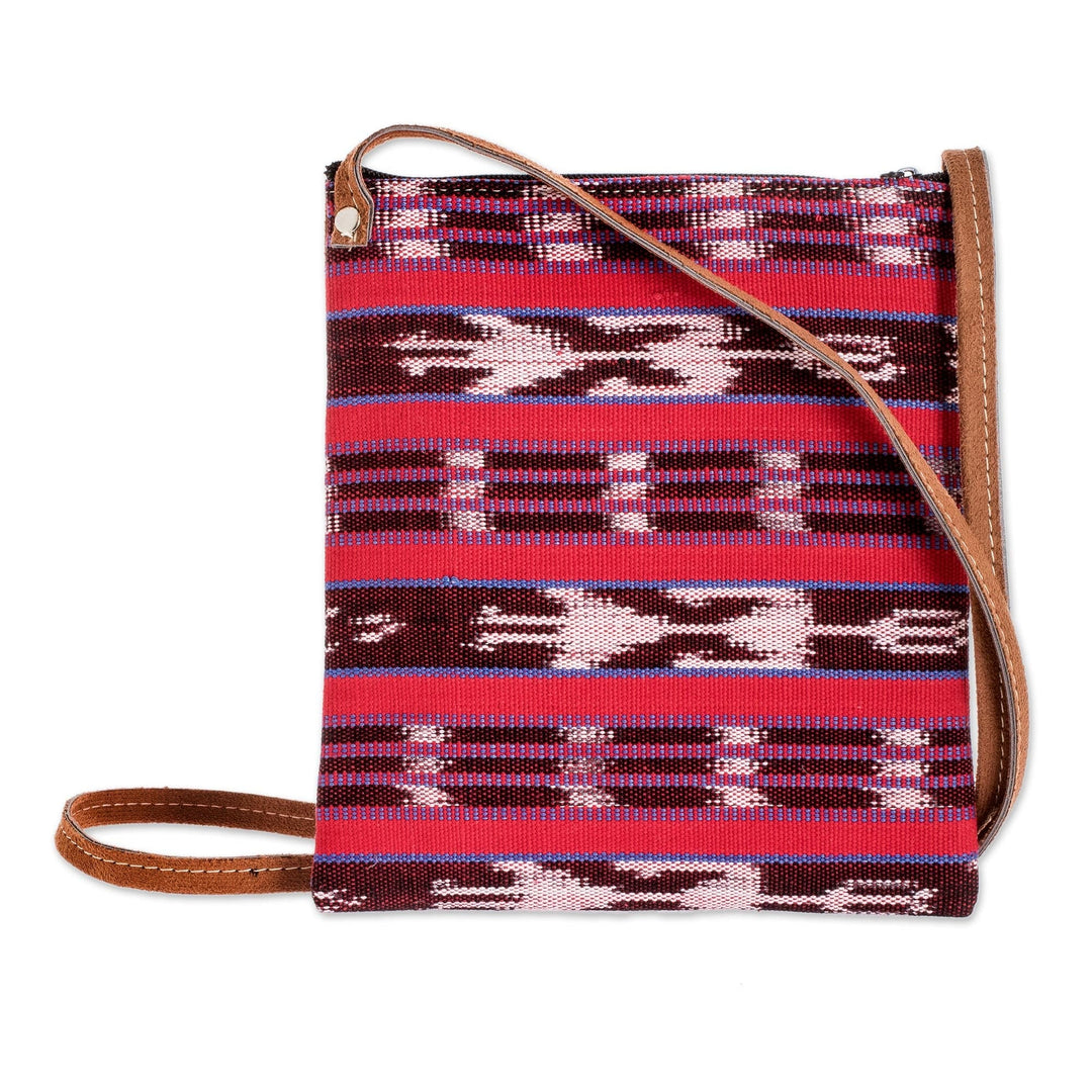Handwoven Red and Black Sling Purse - Jocotenango Tote