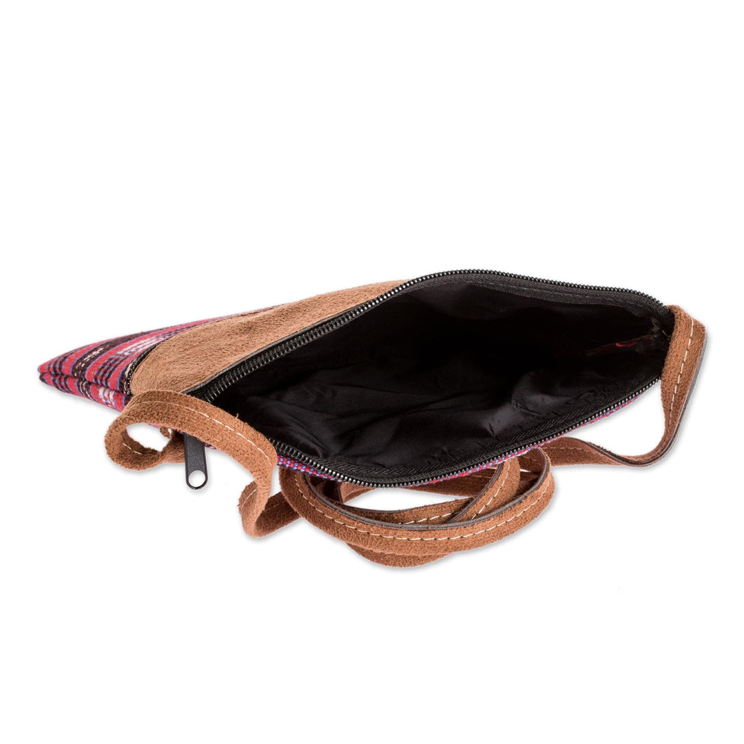 Handwoven Red and Black Sling Purse - Jocotenango Tote