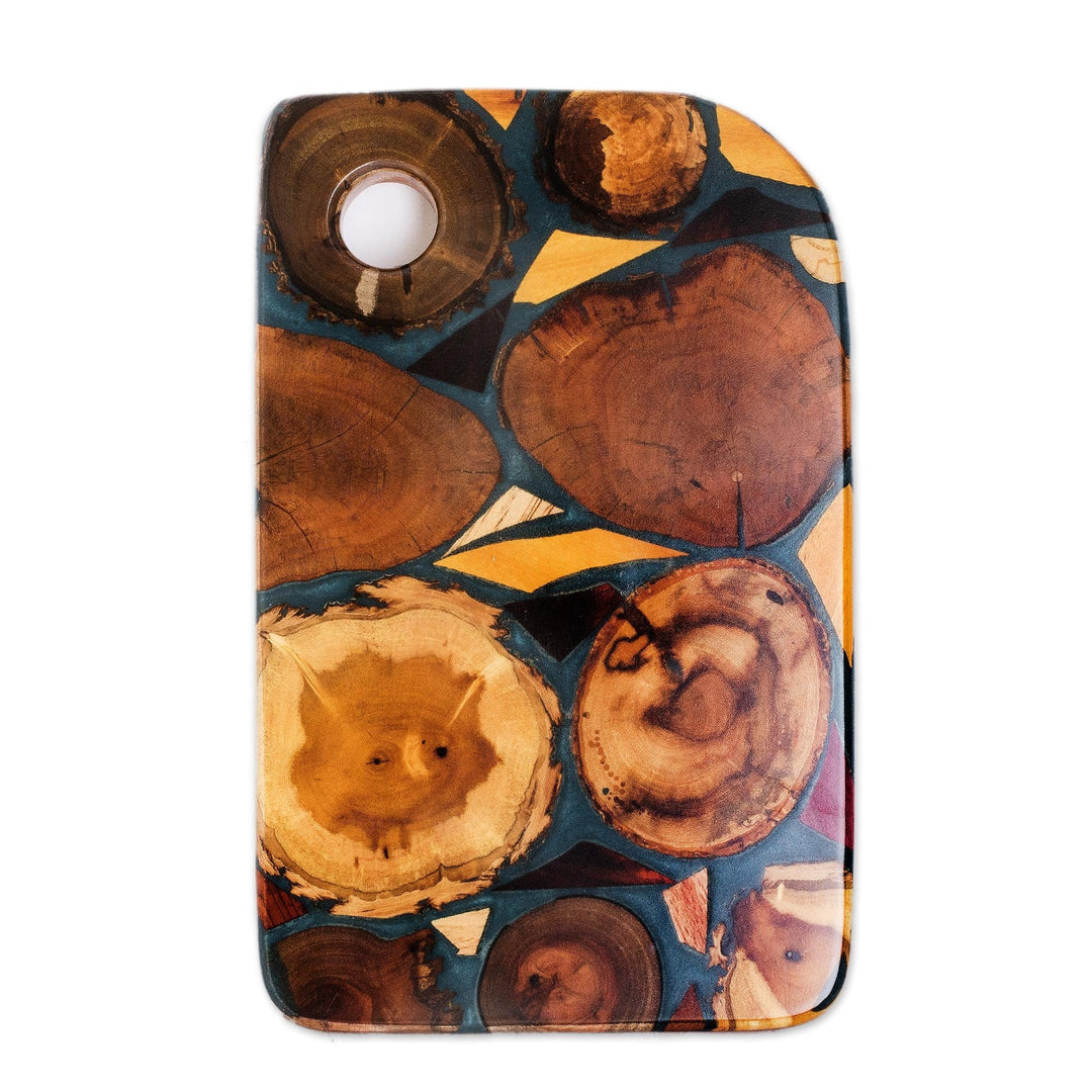 Trivet of Recovered Woods and Resin from Costa Rica - Kitchen Woodlands