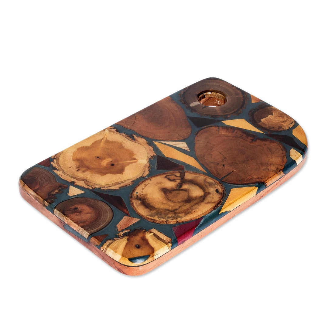 Trivet of Recovered Woods and Resin from Costa Rica - Kitchen Woodlands