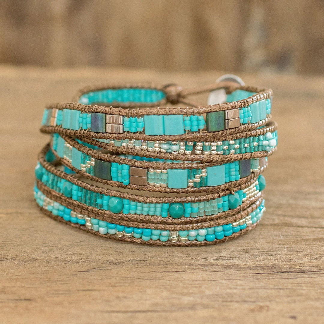 Beaded Wrap Bracelet - Atitlan Waves