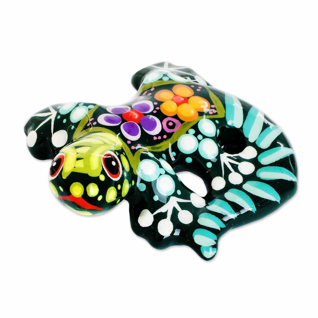 Tiny Floral Singing Gecko Figurine