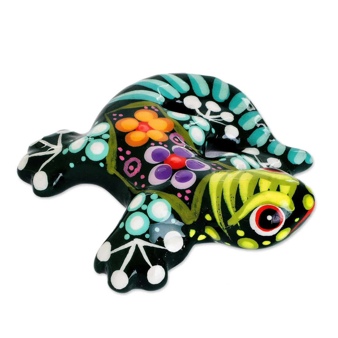 Tiny Floral Singing Gecko Figurine
