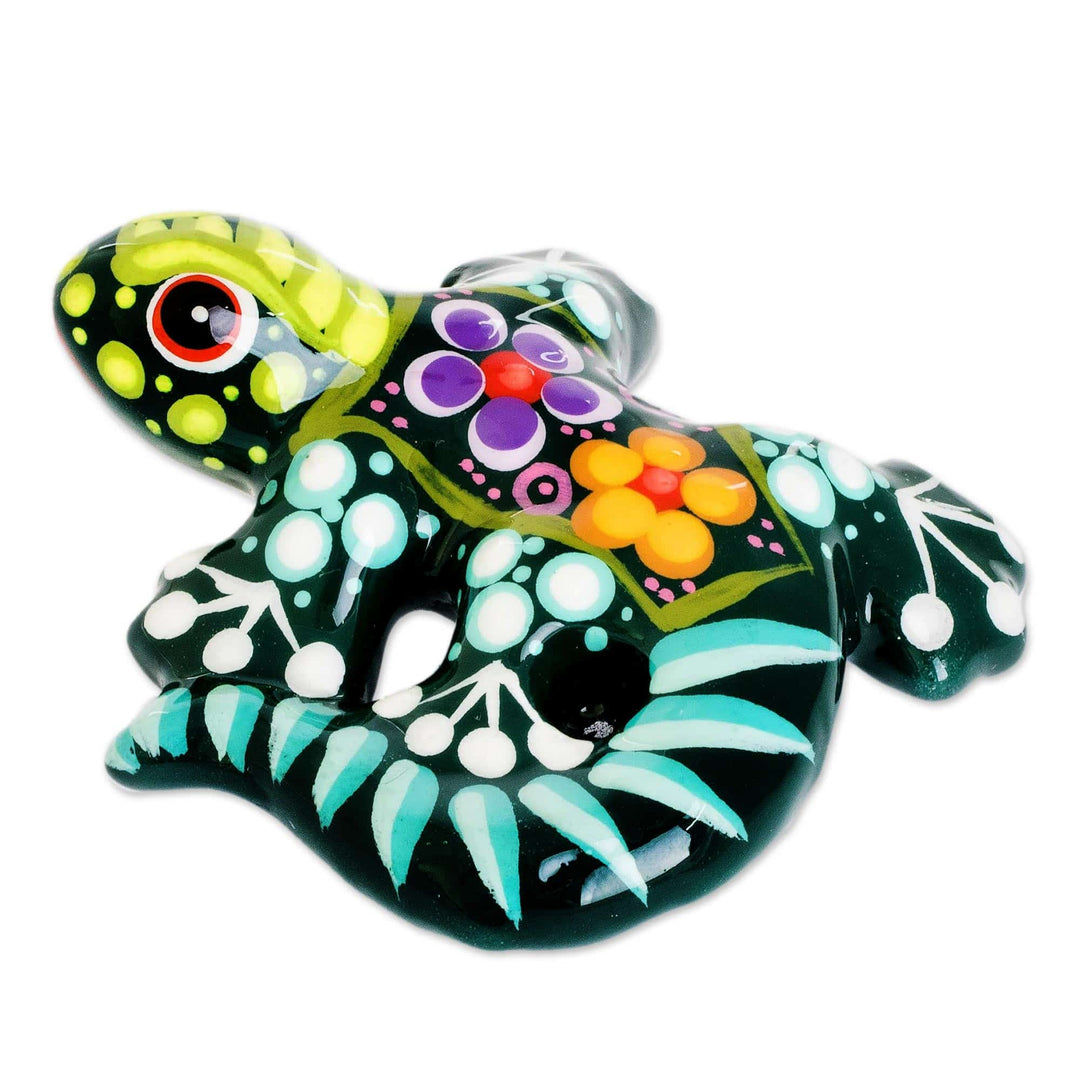 Tiny Floral Singing Gecko Figurine