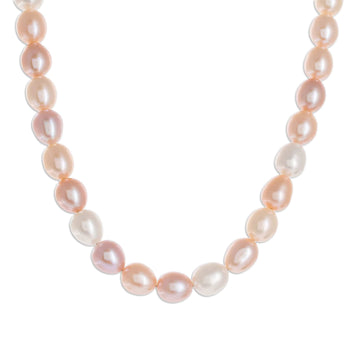 Pink and Peach Cultured Pearl Necklace - Rosy Future