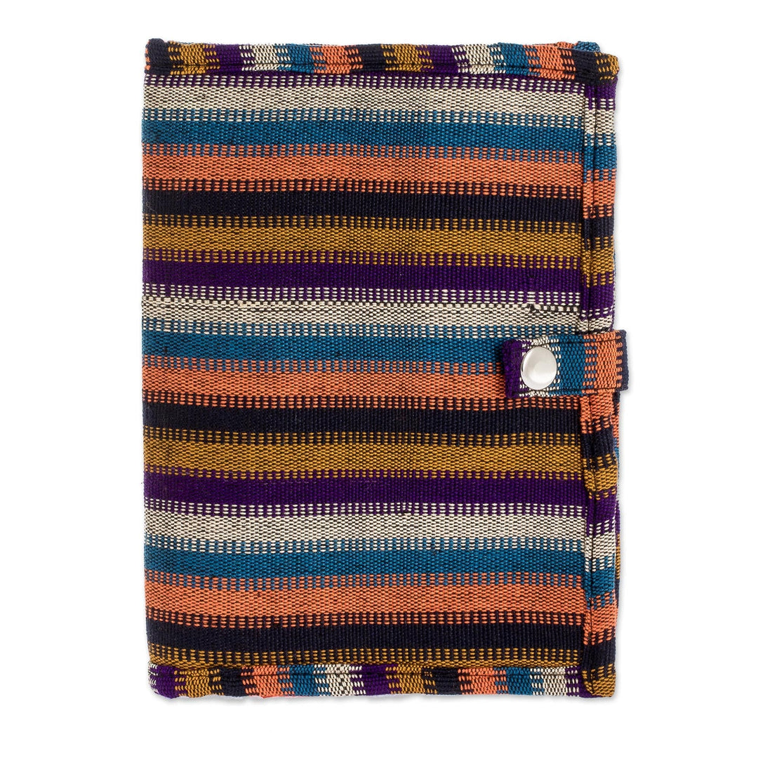 Striped Cotton Passport Wallet - Travel Time