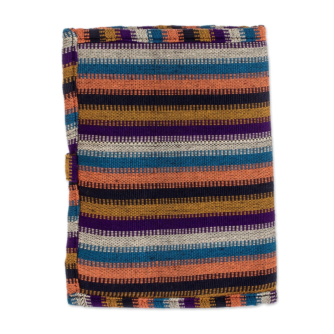Striped Cotton Passport Wallet - Travel Time