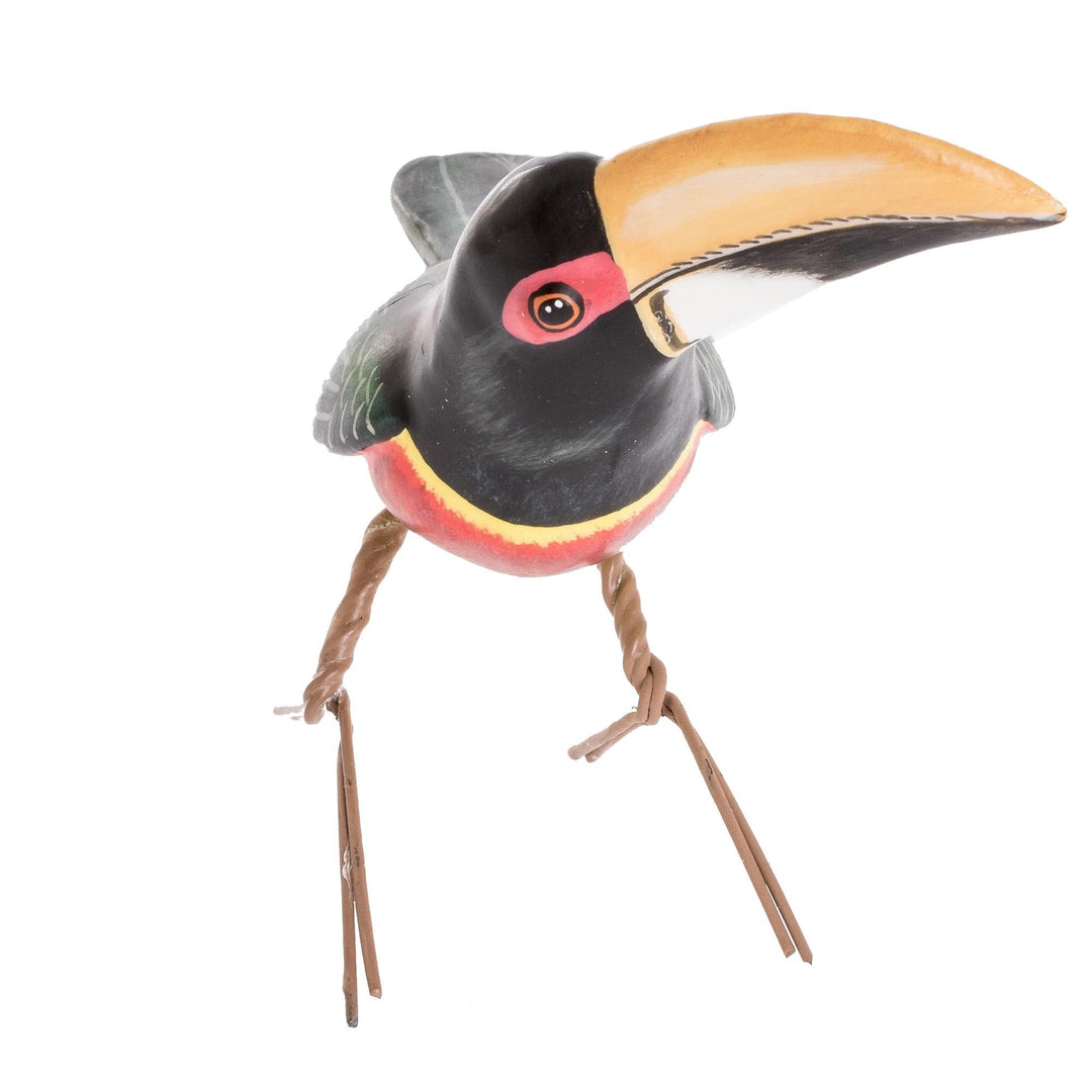 Hand-Painted Bird Figurine from Guatemala - Aracari Toucan
