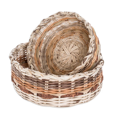 Handwoven Natural Fiber Baskets (Pair) - Petén Itza Pride