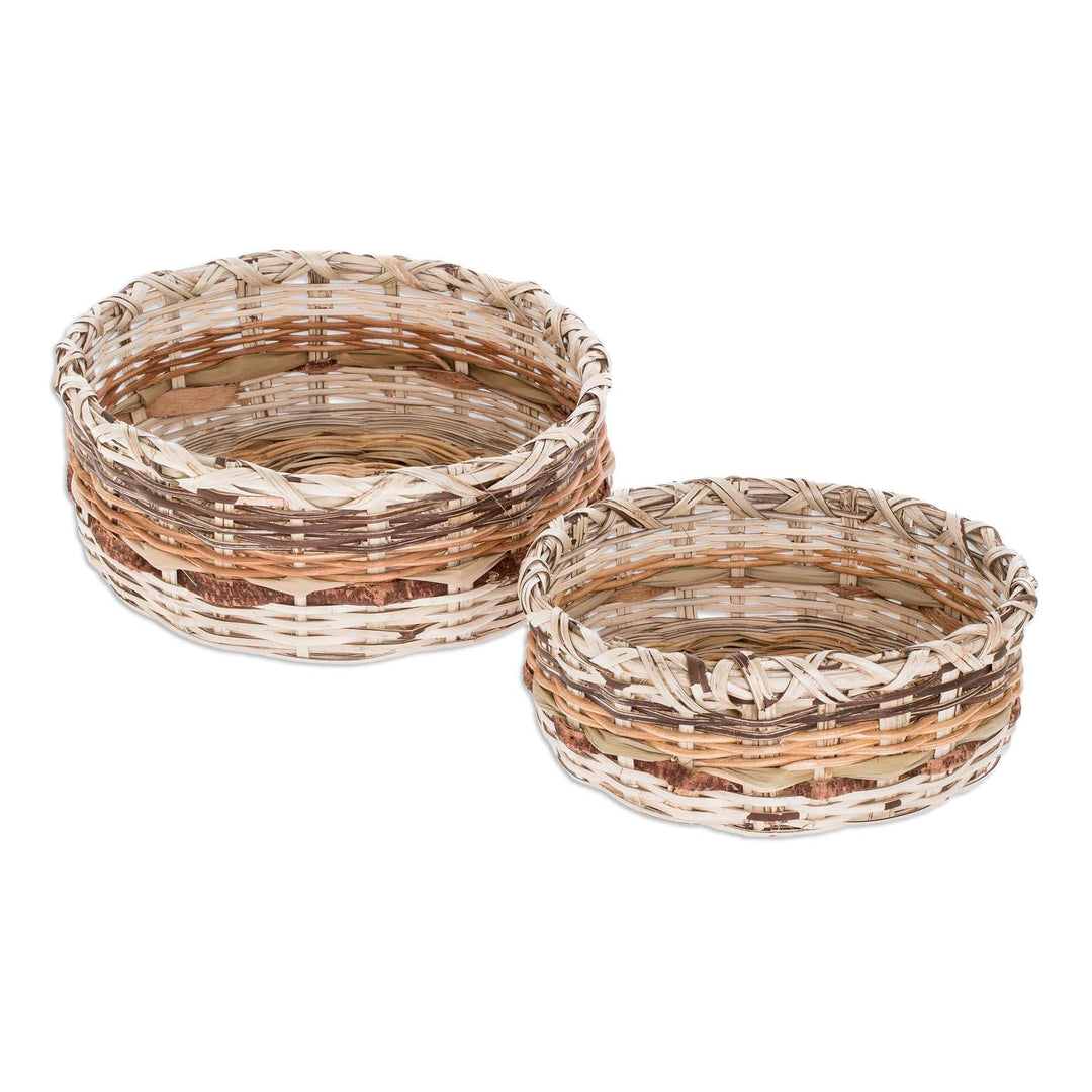 Handwoven Natural Fiber Baskets (Pair) - Petén Itza Pride