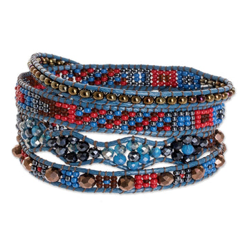 Multicolored Beaded Wrap-Style Bracelet - Festive Atitlan