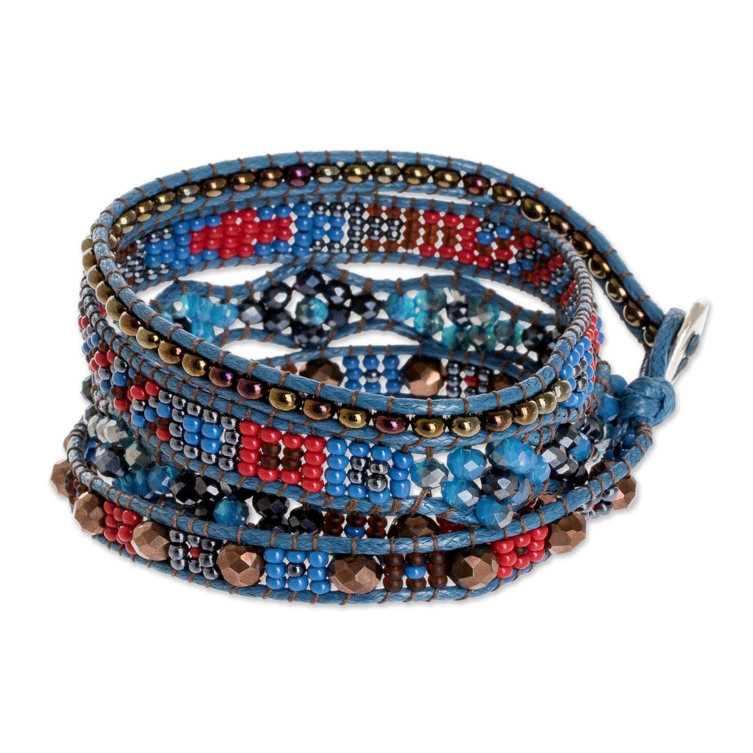 Multicolored Beaded Wrap-Style Bracelet - Festive Atitlan