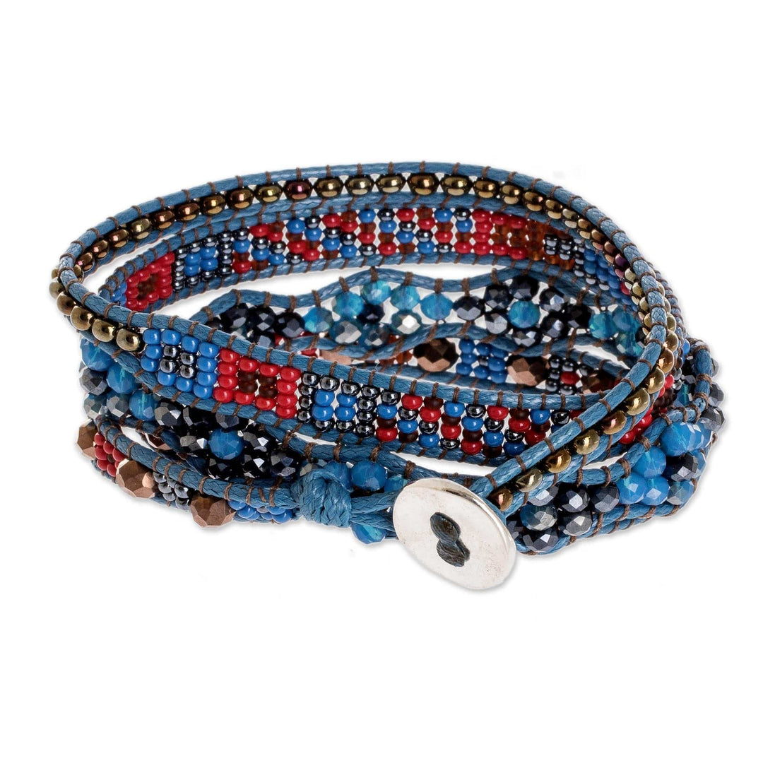 Multicolored Beaded Wrap-Style Bracelet - Festive Atitlan