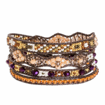 Beaded Wrap Bracelet from Guatemala - Santa Catalina