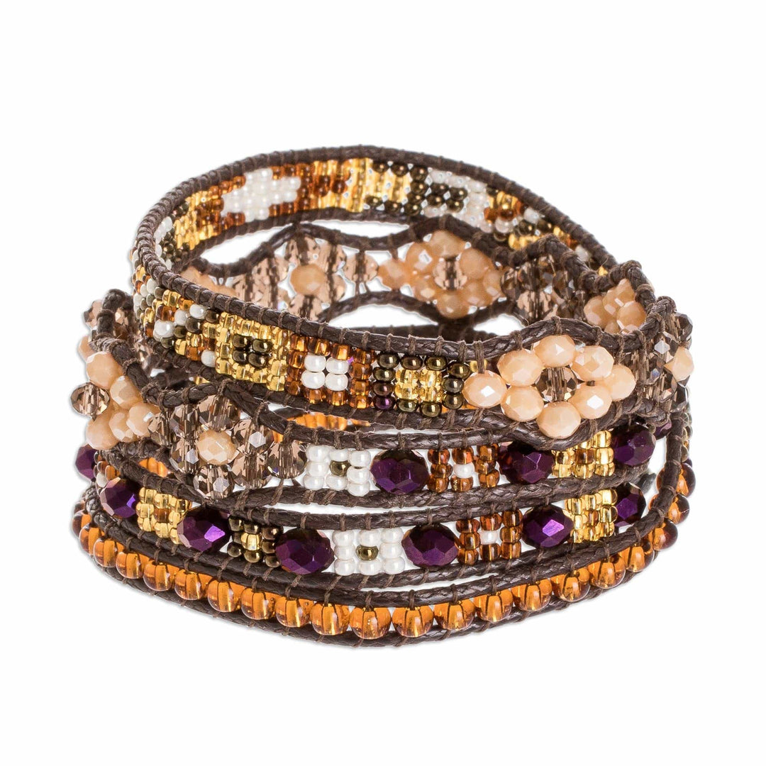 Beaded Wrap Bracelet from Guatemala - Santa Catalina