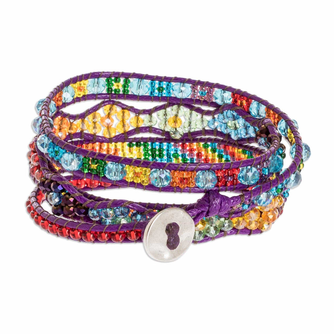 Multicolored Beaded Wrap Bracelet - Atitlan Festival