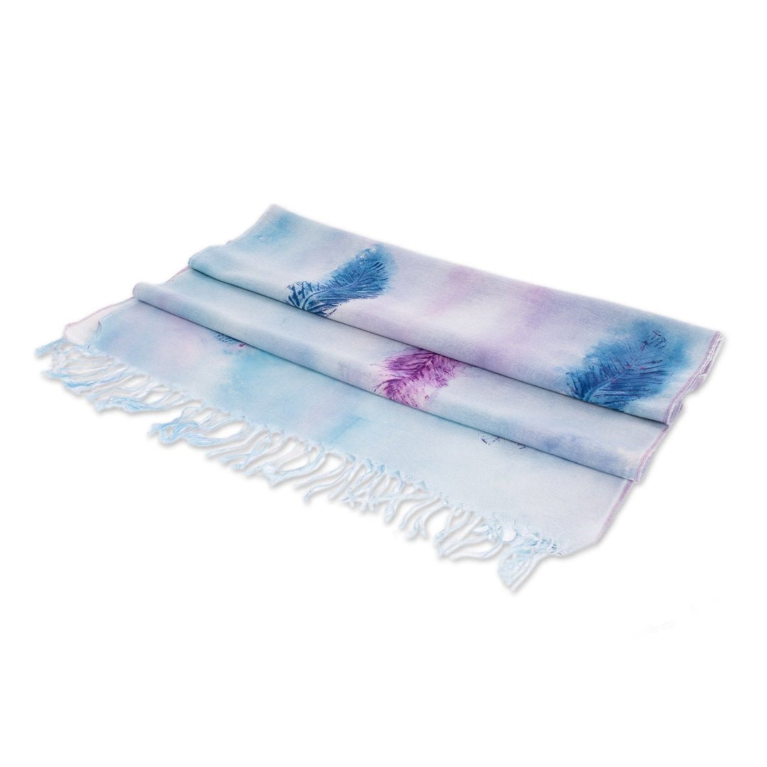 Artisan Handcrafted Cotton Scarf - Feather Fancy