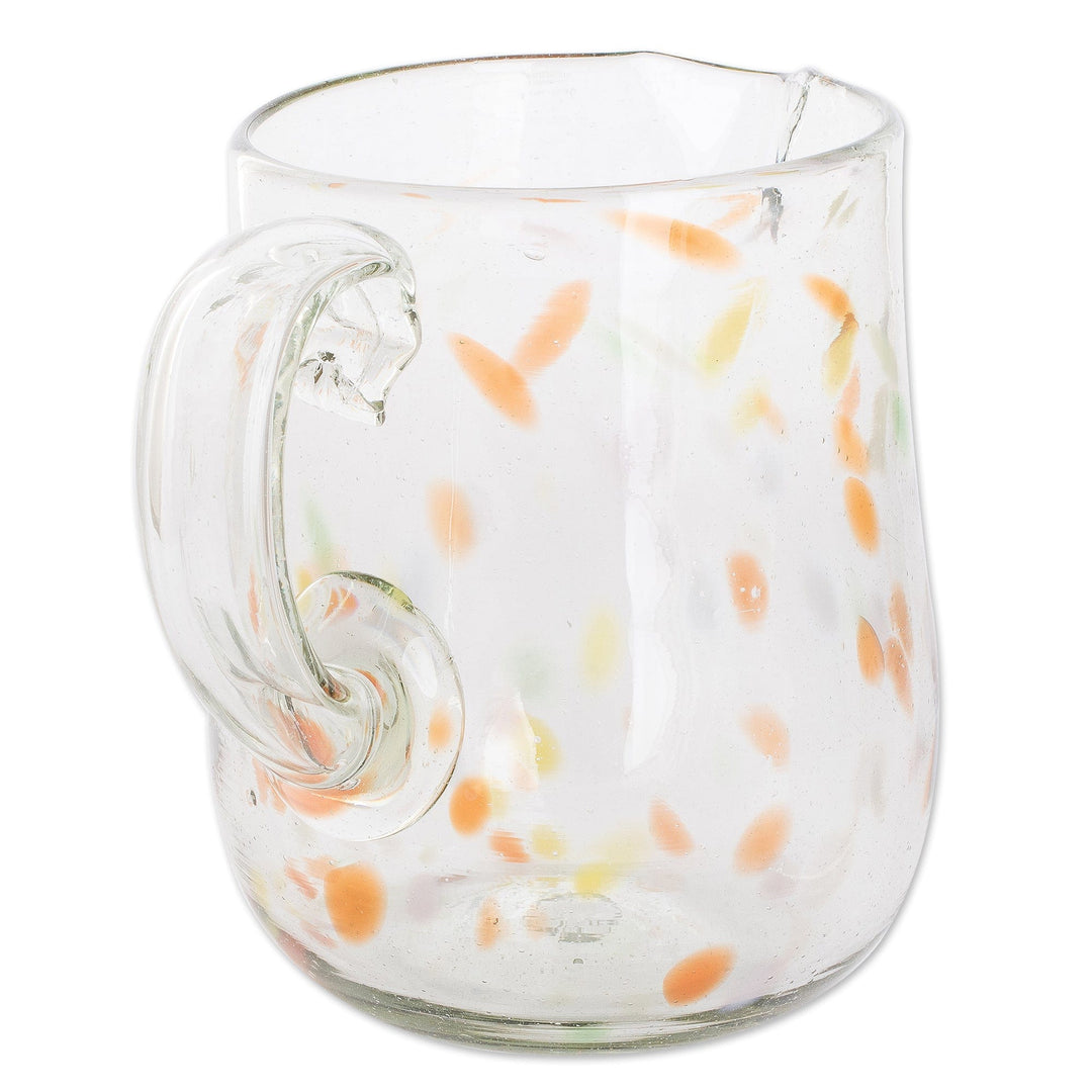 Artisan Crafted Glass Pitcher from Guatemala - Color Play