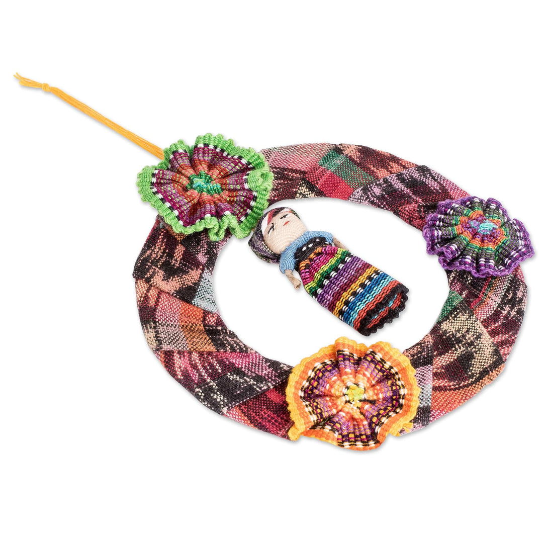 Guatemalan Set of 3 Handcrafted Cotton Doll Ornaments - Joyful Friends