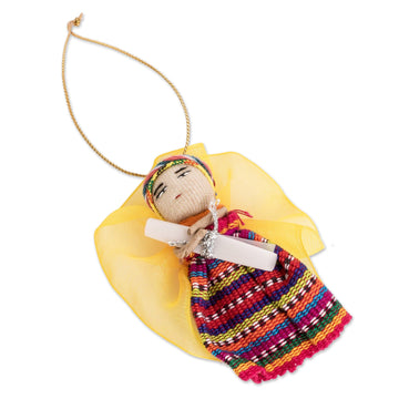 Handcrafted Guatemalan Worry Doll Ornament - Message of Love