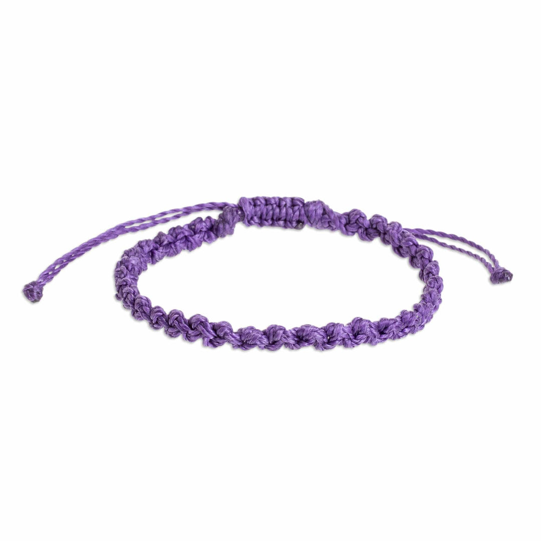 Macrame Wristband Bracelet - Knot Uncommon in Purple