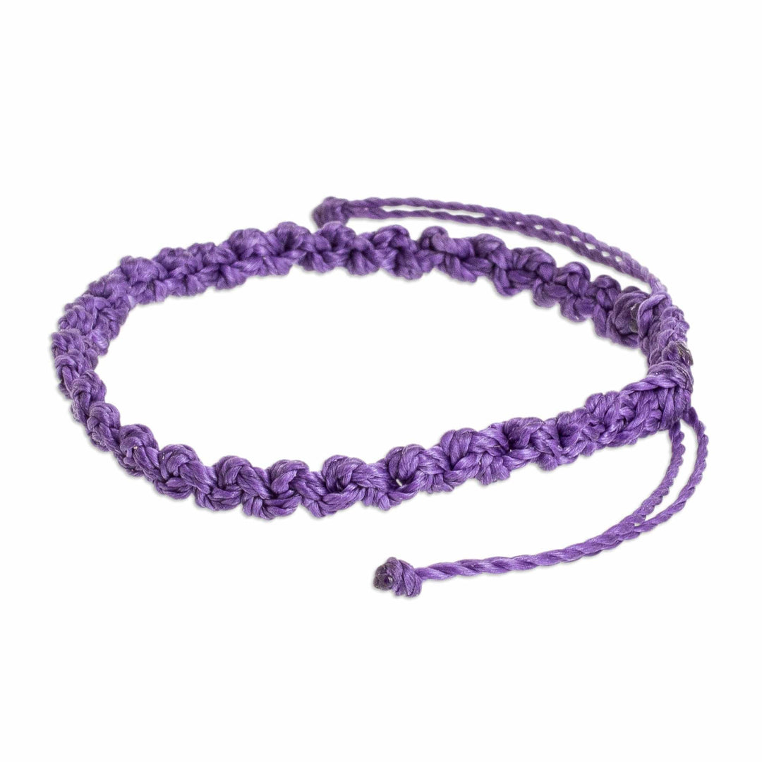 Macrame Wristband Bracelet - Knot Uncommon in Purple