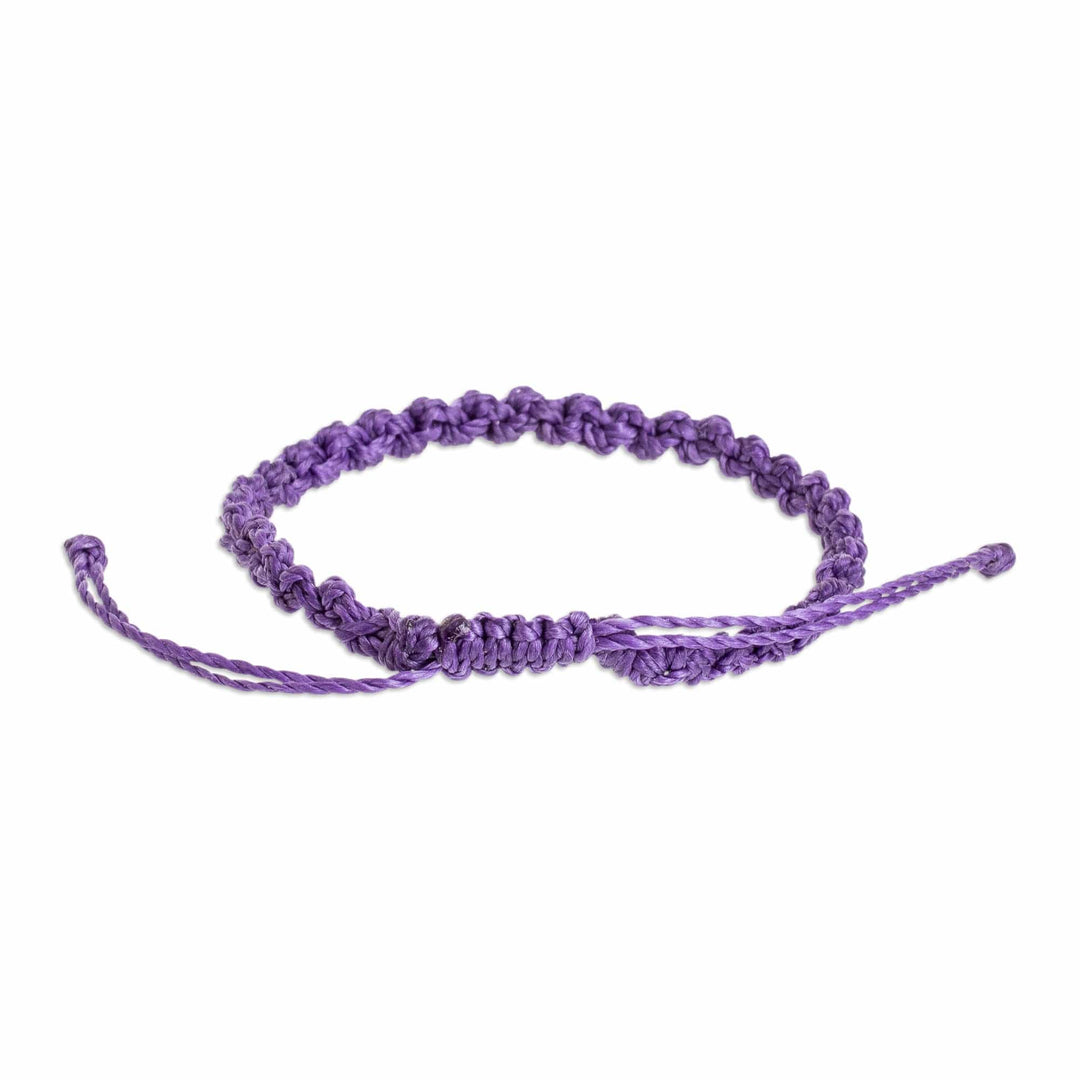 Macrame Wristband Bracelet - Knot Uncommon in Purple