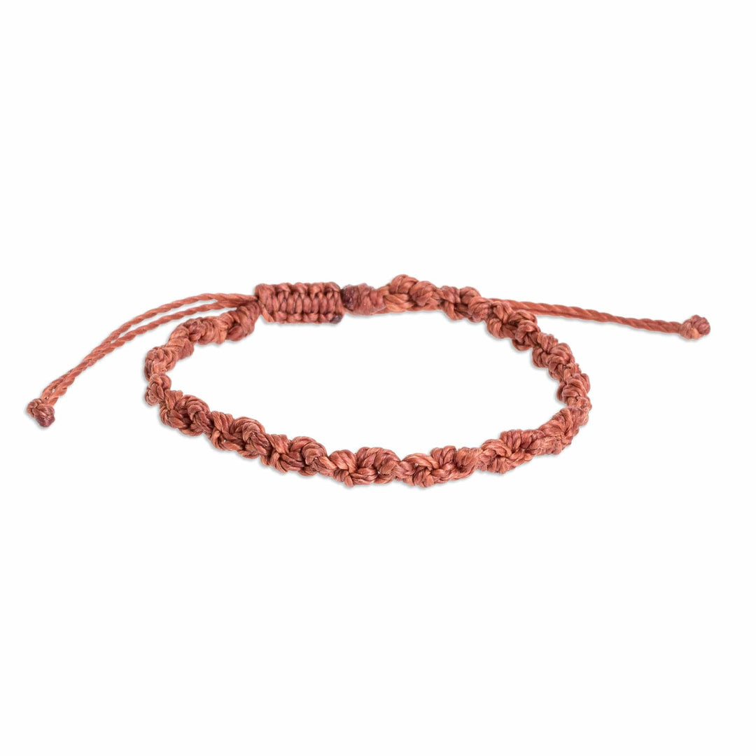 Unisex Macrame Bracelet - Knot Uncommon in Rust