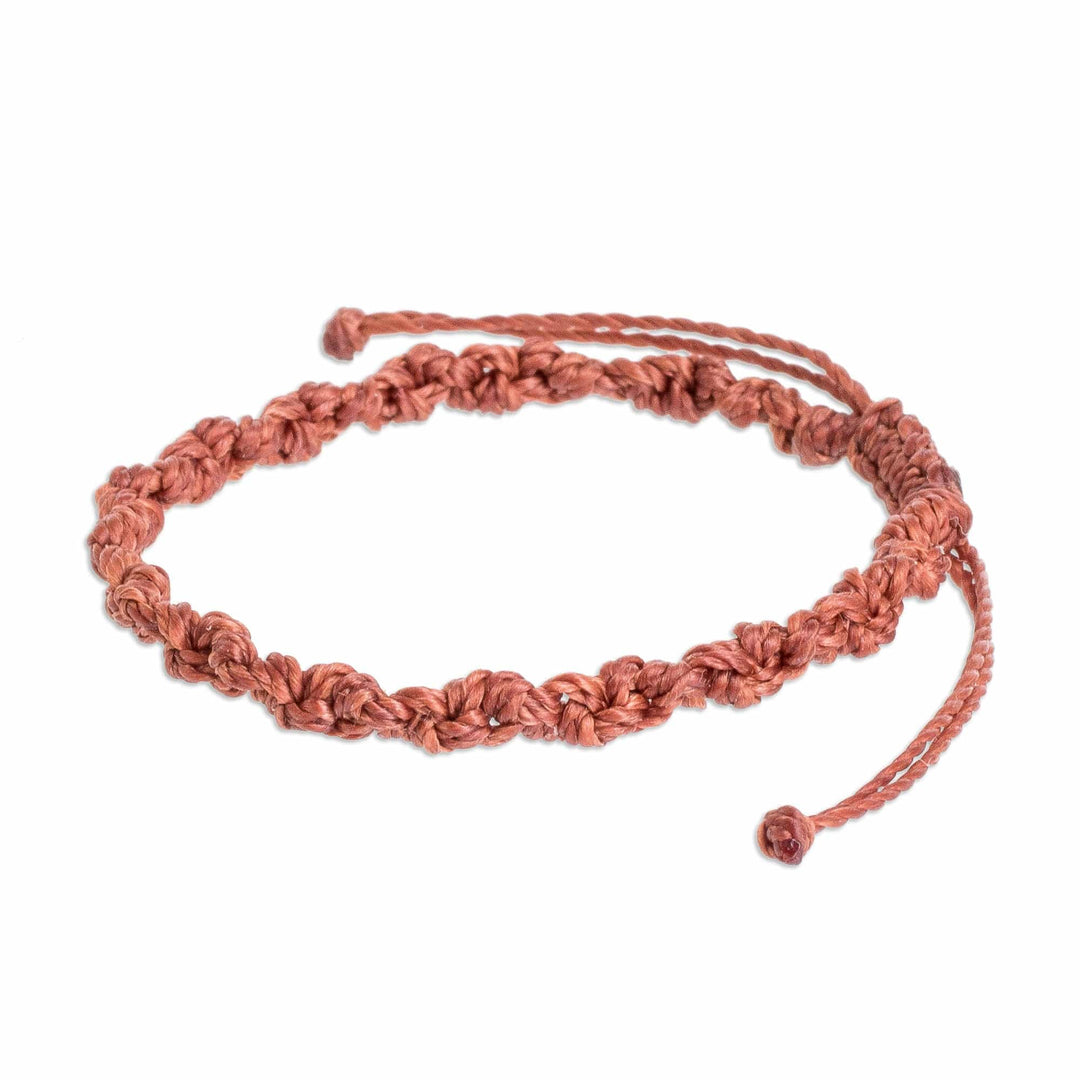 Unisex Macrame Bracelet - Knot Uncommon in Rust