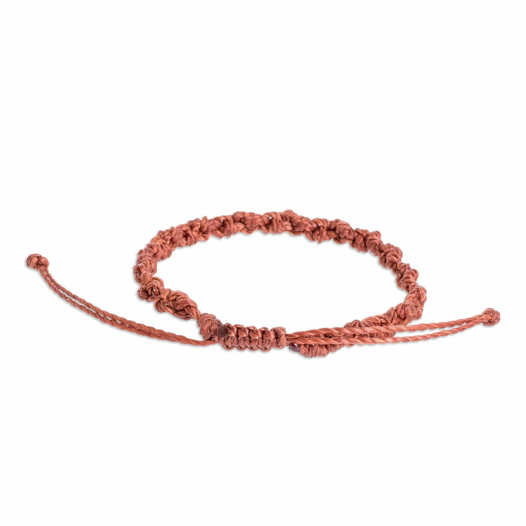 Unisex Macrame Bracelet - Knot Uncommon in Rust